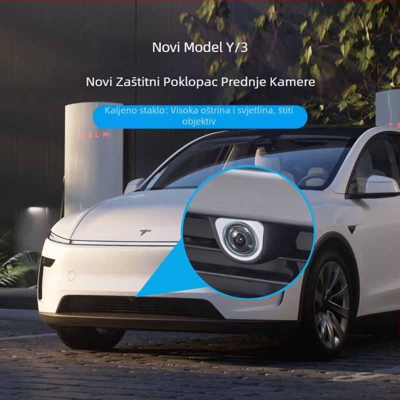 Zaštitni poklopac prednje kamere za Tesla Model Y, YL i Model 3 – kaljeno staklo, otporno na vjetar i prašinu