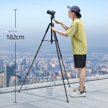 Stativ Cloud Scene D-890H od aluminijske legure, PTZ 3D gimbal, 4 odjeljka, ploča brzog otpuštanja, nosivost 2-5 kg