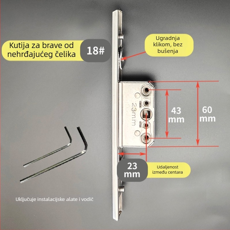 Kutija za zaključavanje od nehrđajućeg čelika za sustav kućnog prozorskog obloga – Model: Kutija za zaključavanje od nehrđajućeg čelika, Šifra: F78788mm7tmm76