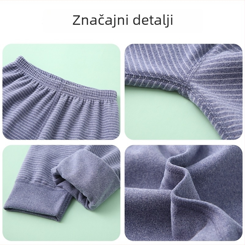 Dječje termalne donje hlače za bazni sloj, prugaste Derong, poliester 91%, jesen-zima, bez šavova, unisex