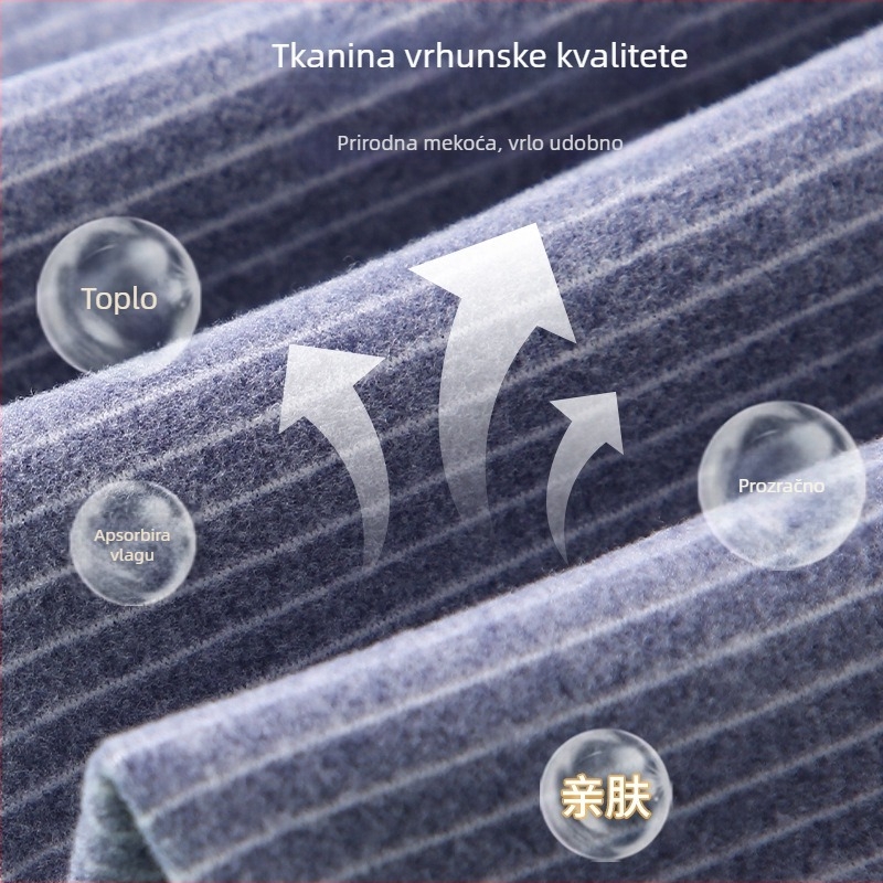 Dječje termalne donje hlače za bazni sloj, prugaste Derong, poliester 91%, jesen-zima, bez šavova, unisex