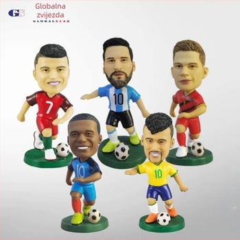 Figura za automobilnu dekoraciju i kućnu izložbu: Messi, Neymar, Ronaldo i Mbappé • Materijal: smola • Broj proizvoda: WN-12 Football • Marka: Global Star (Craft) • Stil: moderni minimalistički