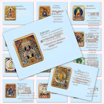 Thangka naljepnice – Ručno slikane dekorativne naljepnice za kućište mobitela i bilježnicu, kreativni stil, 96 komada, poklon za posao