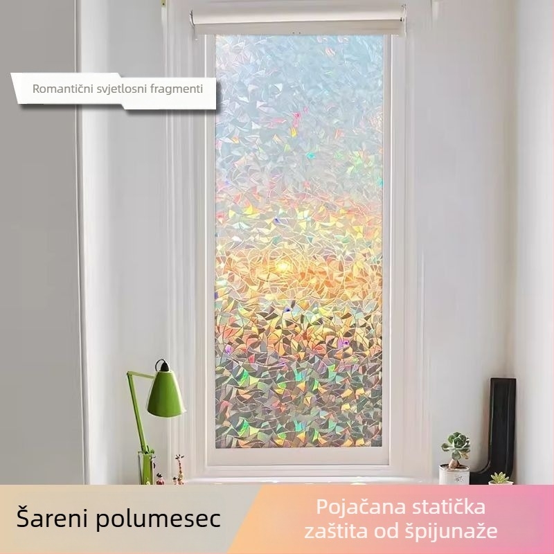 Prozirni stakleni prozor film, Film za privatnost, Statički ljepilo, Moderni minimalistički stil, Jednostavan uzorak (PVC; Statički ljepilo; Moderni minimalistički stil; Jednostavan uzorak; 1 list)
