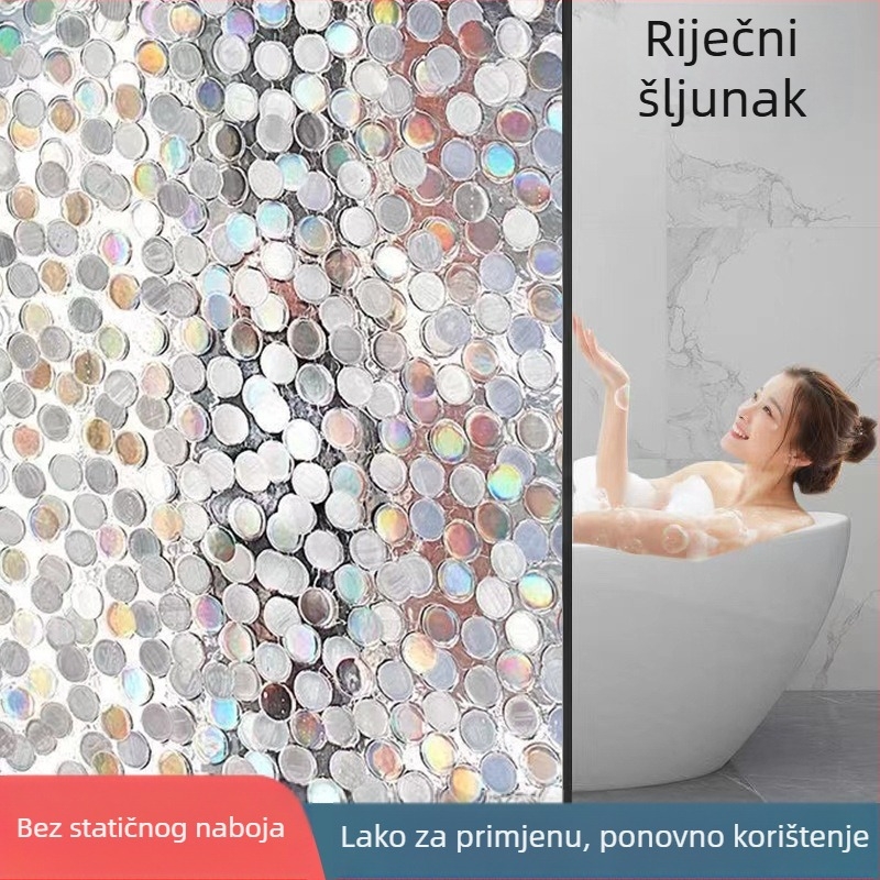 Prozirni stakleni prozor film, Film za privatnost, Statički ljepilo, Moderni minimalistički stil, Jednostavan uzorak (PVC; Statički ljepilo; Moderni minimalistički stil; Jednostavan uzorak; 1 list)