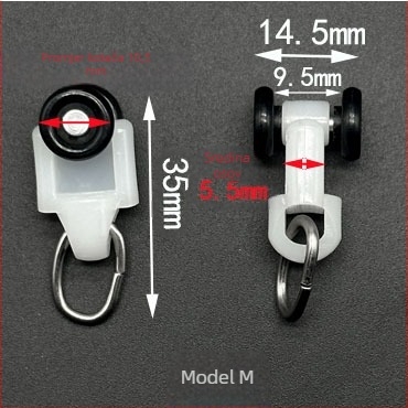 Set kolotura za zavjese na tračnici — plast/nerđajući čelik, prilagodljiv, moderan minimalistički stil
