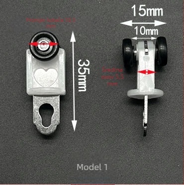 Set kolotura za zavjese na tračnici — plast/nerđajući čelik, prilagodljiv, moderan minimalistički stil