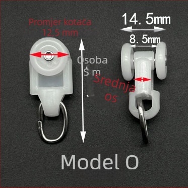 Set kolotura za zavjese na tračnici — plast/nerđajući čelik, prilagodljiv, moderan minimalistički stil