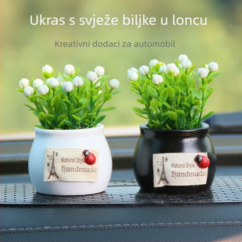 Freddy moderni automobilni ukras s plastičnom biljkom i aromatskim držačem interijera. Materijal: plastika; Stil: moderan; Funkcija: dekoracija; Prilagodba obrade: Da; Licencirana privatna etiketa: Da.