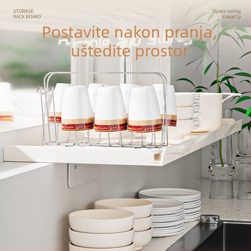 Proširena ploča za kuhinjski prozor – magnetsko pričvršćivanje na zid, bez bušenja, karbonska čelika, proširiva polica za pohranu za uske prozore