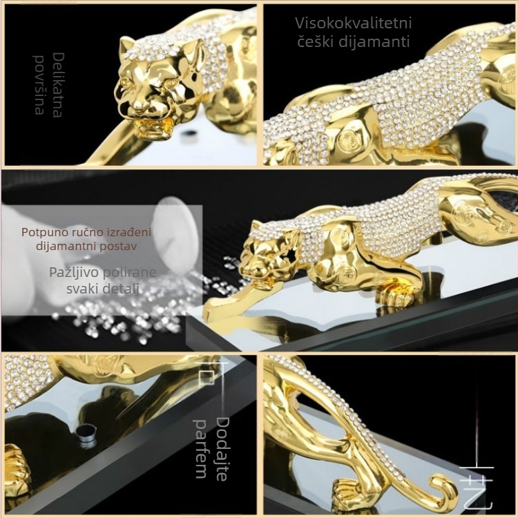 Držač automobila za miris s leopardovim oblikom, legura kristalno staklo, miris jasmin, trajanje isparavanja 61–90 dana