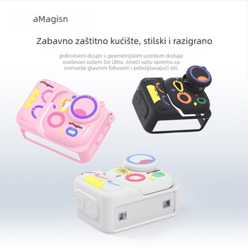 Amai silikonska zaštitna futrola za Insta360 GO Ultra – kompatibilna Tf22-a/b/c; uključuje zaštitnu kapicu za objektiv, kaiš za vrat, konac protiv gubitka objektiva i naljepnicu s logom