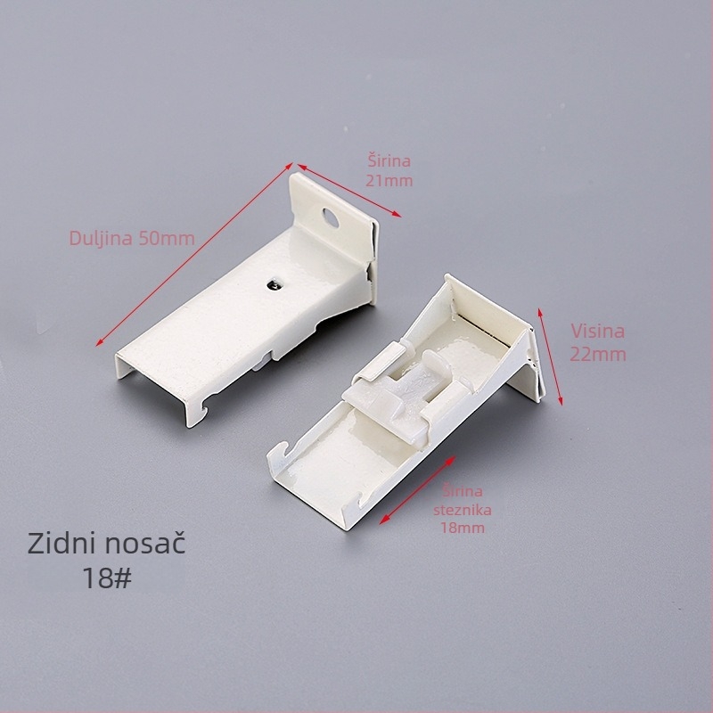 Hardver za zavjese na monorail – zidna montaža, model 4-2, tip 3569, čelik, za zavjese s ovjesom, moderni minimalistički stil