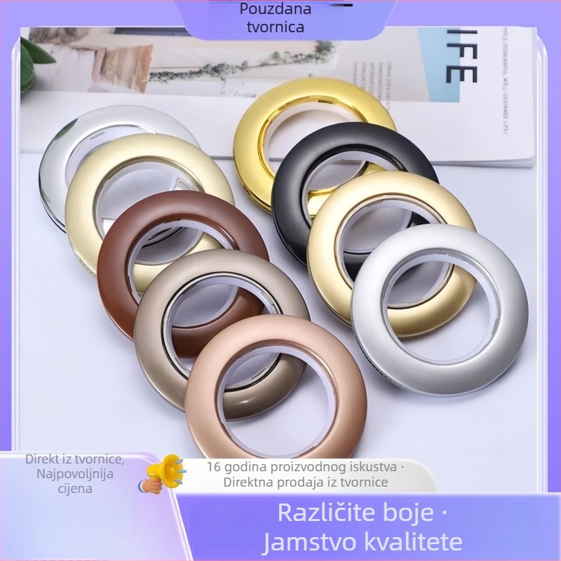 Zavjesni prsten 770 Romanski krug, dodaci za zavjese, ABS materijal, za viseće zavjese, kompatibilan sa šipkom za zavjese