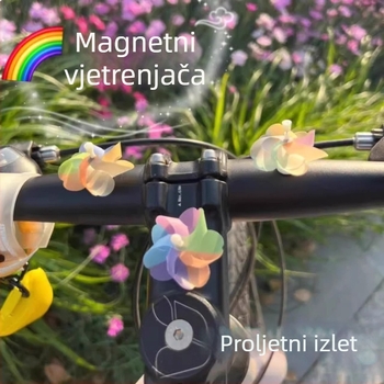 Ukras za bicikl s rotirajućom vjetrenjačom i motivom sakure na prednjem okviru – 3D naljepnica, ljepilo za montažu