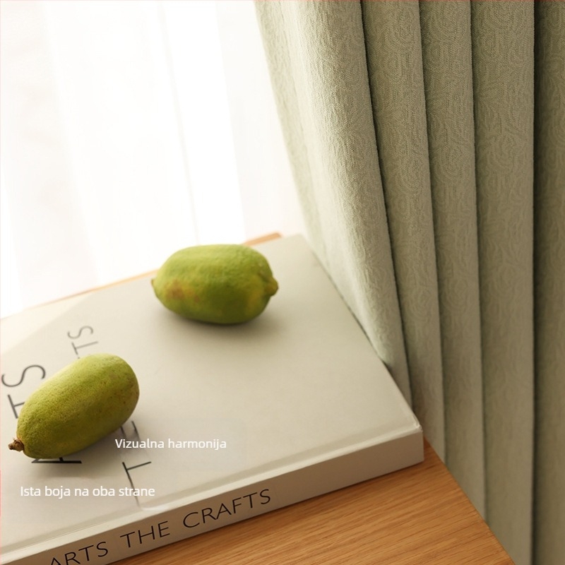 Dvostrane Chenille zavjese s Jasmine uzorkom, Francuski stil lagan luksuz, Visoko sjenčenje 71–99%, za dnevni boravak i spavaću sobu