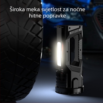 LED eksplozijski otporan USB potražni reflektor s COB bočnim svjetlom, vanjska vodootporna prijenosna visoko snage svjetiljka, 1200mAh, 5W, USB punjenje, ručna generacija, domet 100–200 m