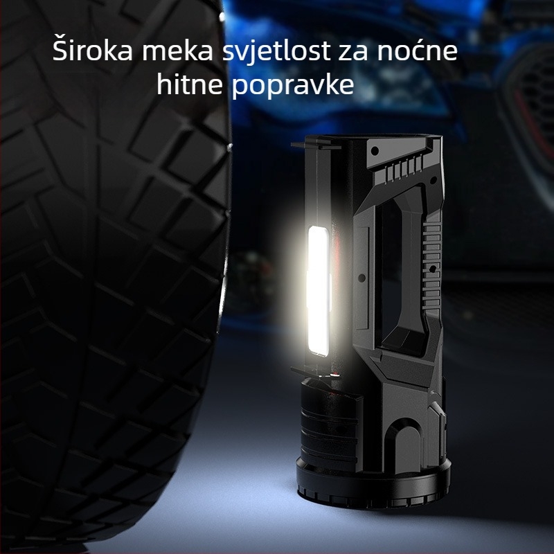 LED eksplozijski otporan USB potražni reflektor s COB bočnim svjetlom, vanjska vodootporna prijenosna visoko snage svjetiljka, 1200mAh, 5W, USB punjenje, ručna generacija, domet 100–200 m