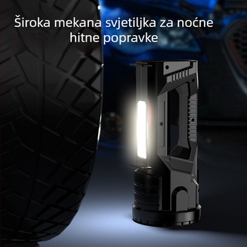 USB eksplozijski otporna LED baterija s COB bočnim svjetlom, vodootporna vanjska svjetiljka za nuždu, 5W, 1200mAh, USB punjenje, domet 100–200m