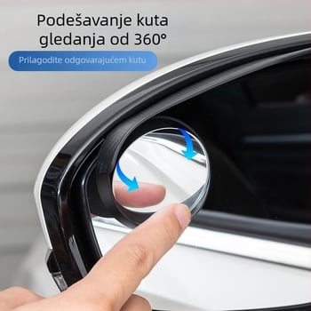 Chenyi ABS univerzalni automobilni dodatak za mrtve kutove – 360° retrovizor s zaštitom od kiše, univerzalna kompatibilnost, ugradnja klip + ljepilo