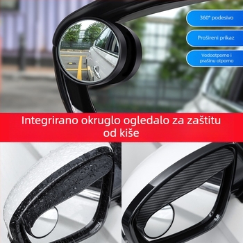 Chenyi ABS univerzalni automobilni dodatak za mrtve kutove – 360° retrovizor s zaštitom od kiše, univerzalna kompatibilnost, ugradnja klip + ljepilo
