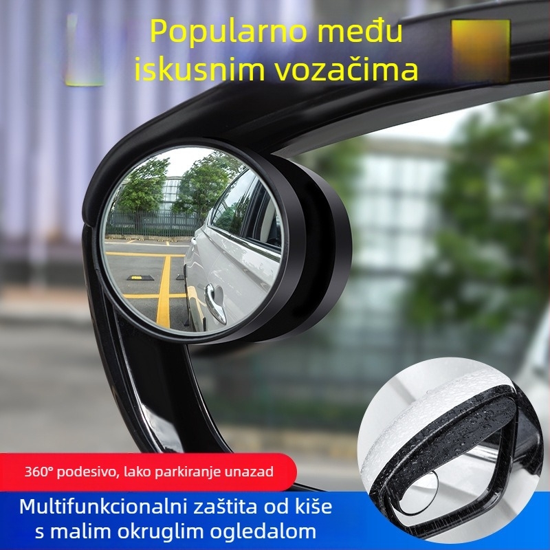 Chenyi ABS univerzalni automobilni dodatak za mrtve kutove – 360° retrovizor s zaštitom od kiše, univerzalna kompatibilnost, ugradnja klip + ljepilo