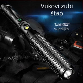 LED svjetiljka za samoodbranu s COB i 3W LED (3W + COB; baterija 18650 800 mAh; 360° rotacija; ručno pokretanje)