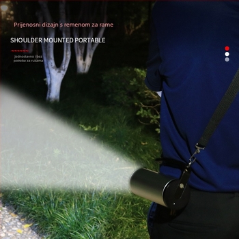 Ručni pretraživački reflektor visokog intenziteta za gašenje požara i spašavanje - aluminijska legura, 4x Li‑ion baterije 16850, CREE‑T6 LED, domet 100–200 m, pogodno za ronjenje, istraživanje špilja, patrolu