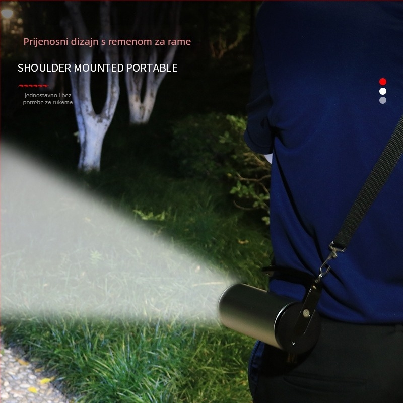 Ručni pretraživački reflektor visokog intenziteta za gašenje požara i spašavanje - aluminijska legura, 4x Li‑ion baterije 16850, CREE‑T6 LED, domet 100–200 m, pogodno za ronjenje, istraživanje špilja, patrolu