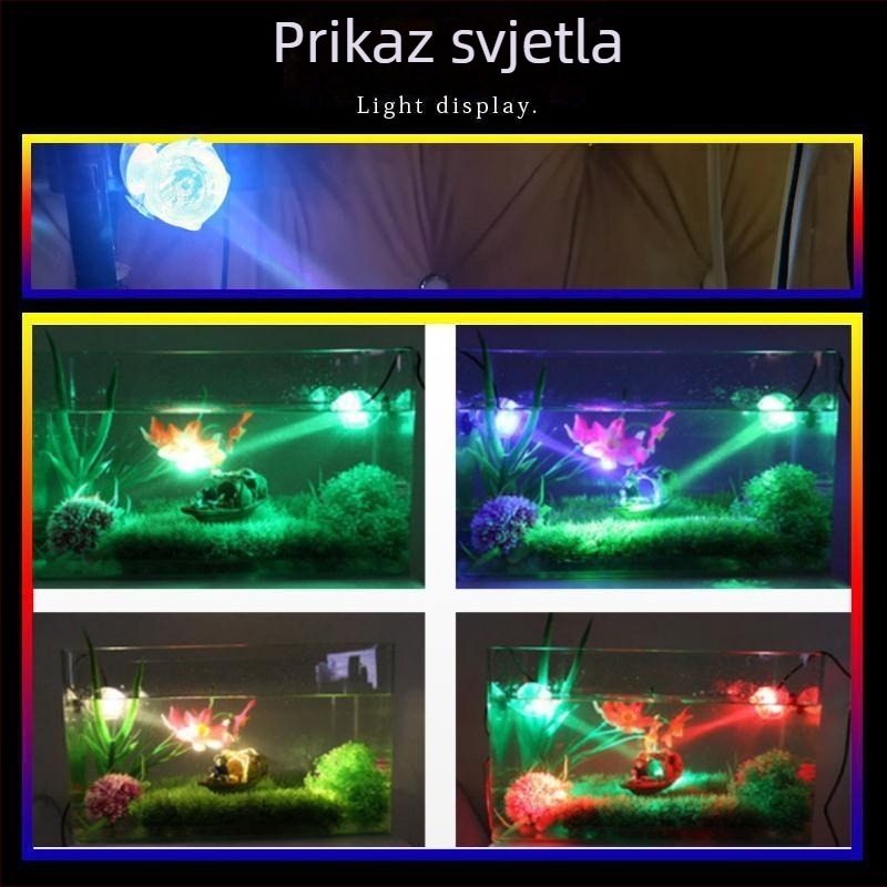 Akvarijska svjetiljka s daljinskim upravljanjem, vodootporna noćna rasvjeta za vodene biljke