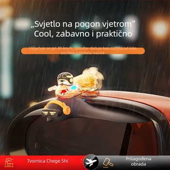 Zaštita kišnog retrovizora od kiše, svjetleći vjetar, dekor automobilske zaštite od kiše; Materijal: PP/PC/PVC; Ljepljenje: ljepilo; Obrada i prilagođavanje: Da