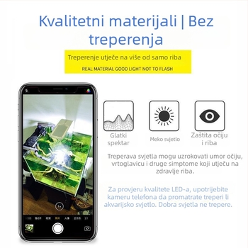 X5 LED klip lamp za akvarij s visokim jasom, plavo-bijela svjetlost, tanak dizajn, za male akvarije