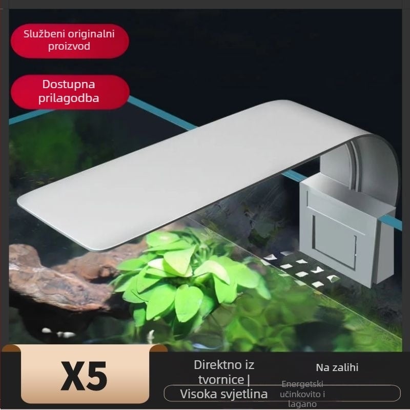 X5 LED klip lamp za akvarij s visokim jasom, plavo-bijela svjetlost, tanak dizajn, za male akvarije