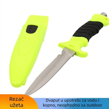 Runxiang Nož za spašavanje na vodi — nož za rezanje užeta, nehrđajući čelik, višenamjenski, svjetleći, za vodeno spašavanje i intervencije u požaru