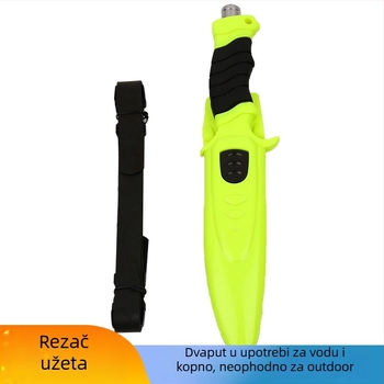 Runxiang Nož za spašavanje na vodi — nož za rezanje užeta, nehrđajući čelik, višenamjenski, svjetleći, za vodeno spašavanje i intervencije u požaru