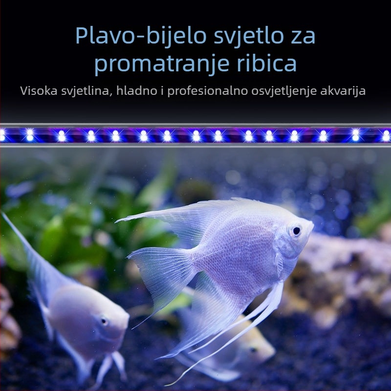 Akvarijska rasvjeta, vodootporna podvodna svjetlosna cijev, mali akvarij, svjetlo s punim spektrom za ukrasne vodene biljke, svjetlo za ribu zmaja