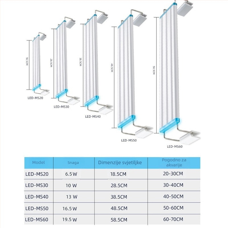 Xilong MS20 LED klips lampica za akvarij s držačem za vodene biljke