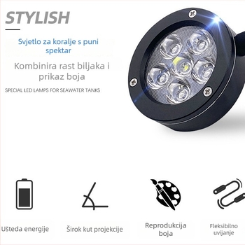 Crown GAKO Morska akvarijska LED svjetiljka Q2-B -A, aluminijska legura, za koralne rezervoare, morske biljke i alge