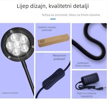 Crown GAKO Morska akvarijska LED svjetiljka Q2-B -A, aluminijska legura, za koralne rezervoare, morske biljke i alge
