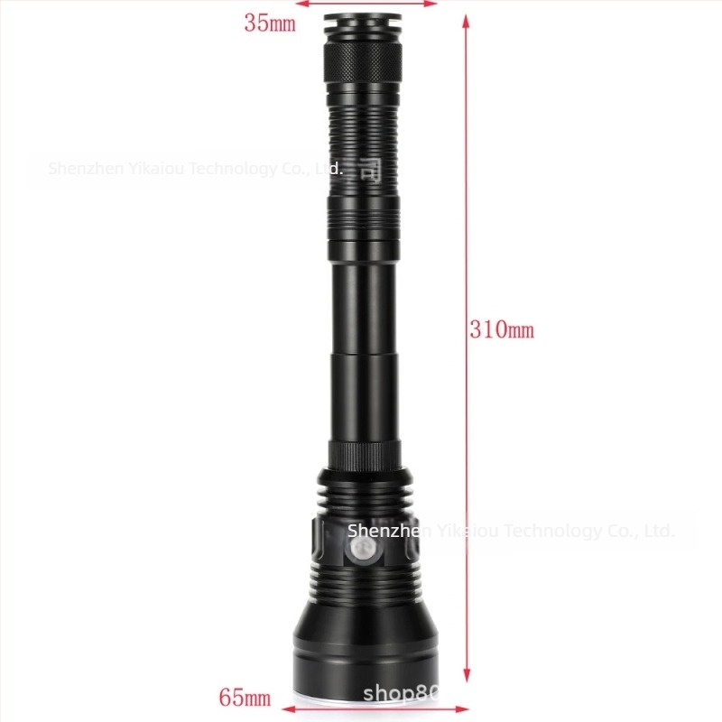 Ručna potapljačka LED svjetiljka — IP68 vodootporna, aluminijsko kućište, 12V, 8000 lm, 26650 2000mAh, 4 sata rada