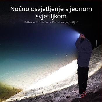 P50 teleskopna baterijska svjetiljka — kućište od aluminijske legure, LED, USB punjenje, domet ≥500 m