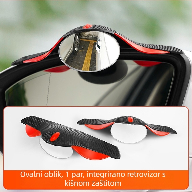 Runner Automobilsko pomoćno ogledalo za mrtvi kut s gornjim malim kružnim ogledalom, izuzetno jasna refleksija, integrirano 360° za vozilo