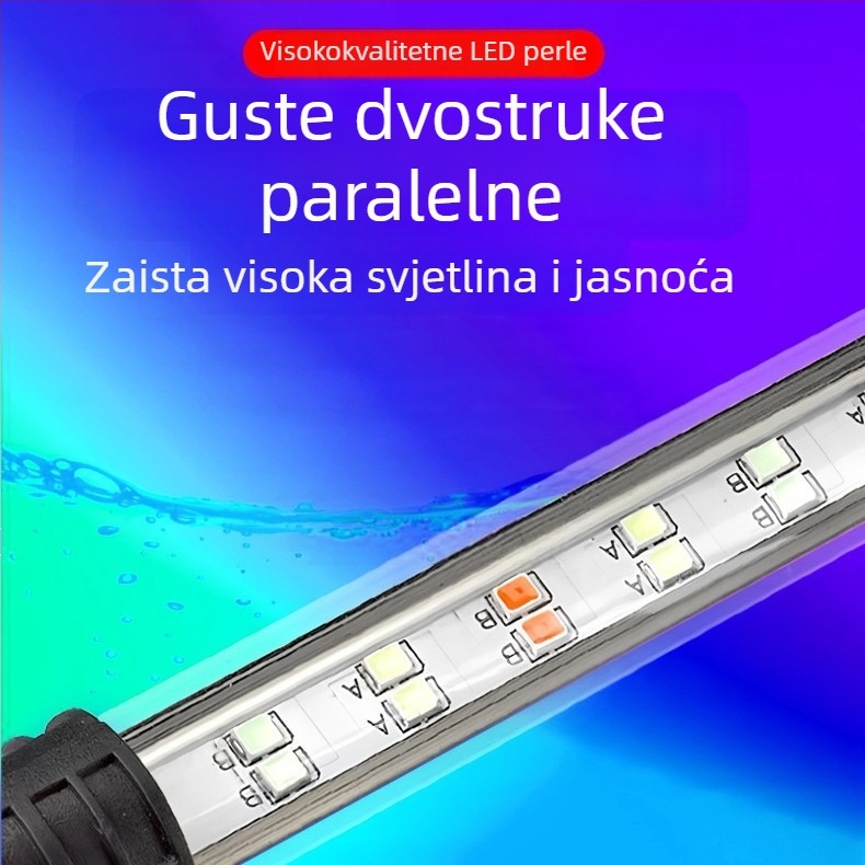 Podvodno LED osvjetljenje akvarija s promjenom boje i prekidačem, vodootporno, opcije snage 4W-16W