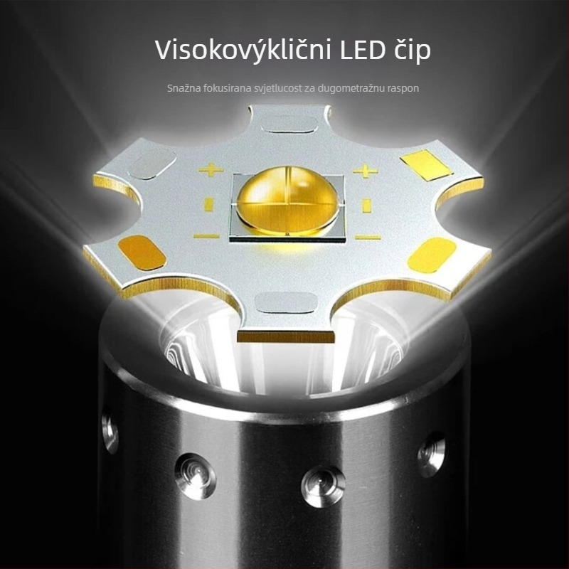 Goread ronilačka LED svjetiljka, 5W, 2000mAh, punjenje putem 18650, domet 100–200 m
