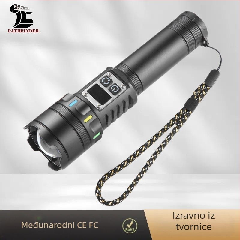 Laser svjetiljka, aluminijsko kućište, punjiva baterija 1800mAh, 20W snaga, domet 500 m