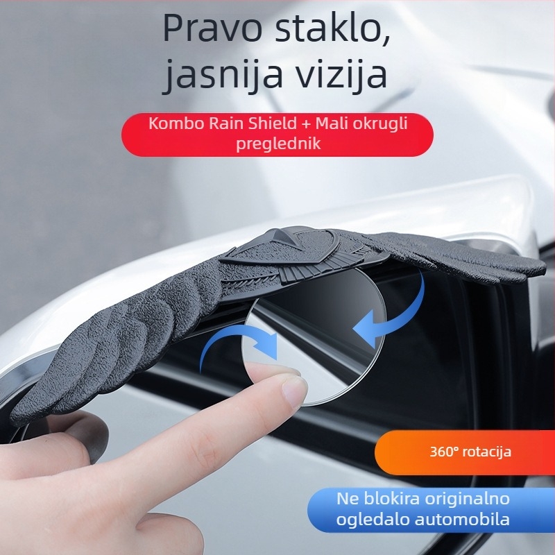 Jucheng Integrirano ogledalo za kišu — malo kružno ogledalo, ultra širok kut, ljepilo bez oštećenja vozila