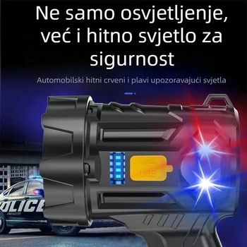 Kamping svjetiljka s solarnim punjenjem i ručnim pogonom, LED 20W, 4200 mAh, domet preko 500 m