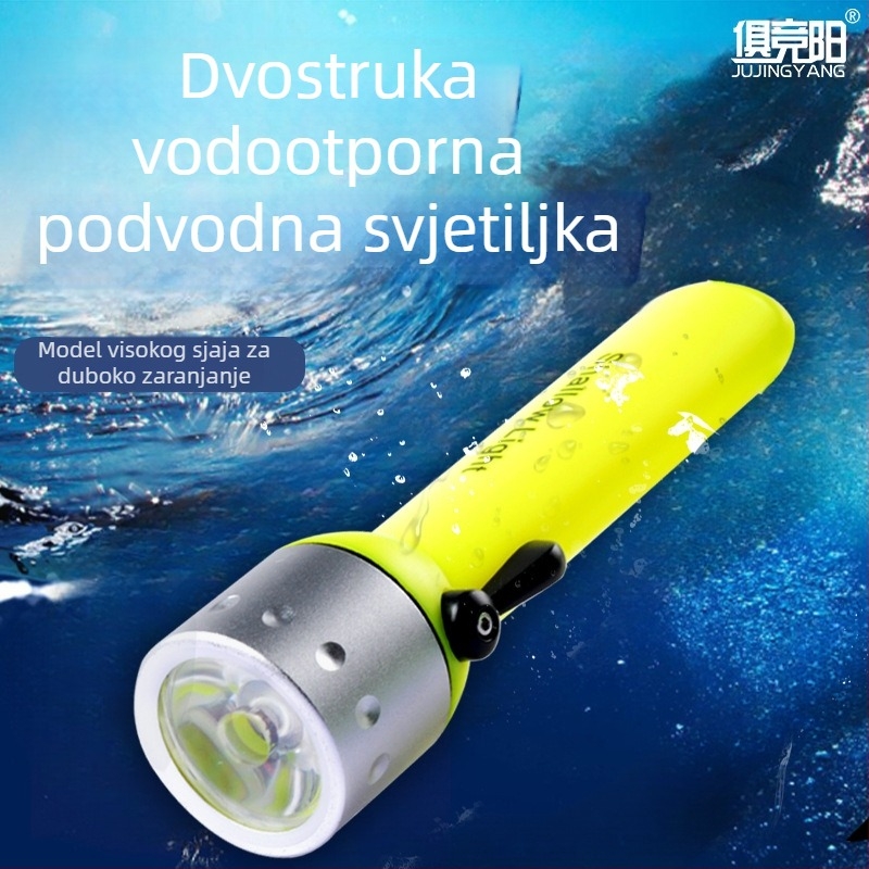 Potapljačka LED svjetiljka, vodootporna, 5W, LED izvor, 4x AA baterije, domet 50–100 m