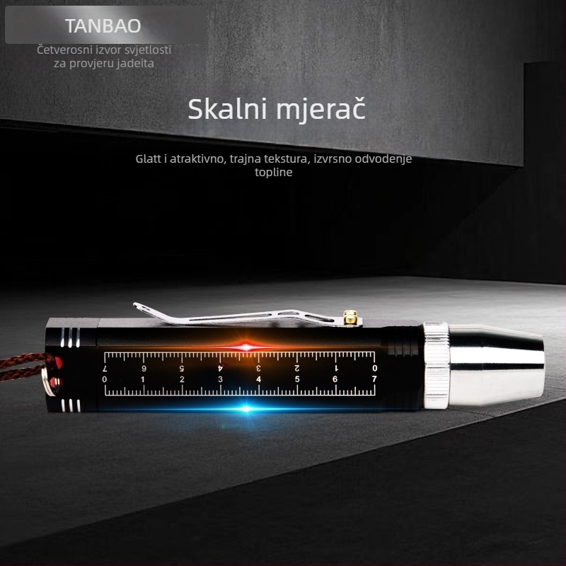 Baterka s četiri LED za identifikaciju nefrita, 10W, punjiva, aluminijska legura