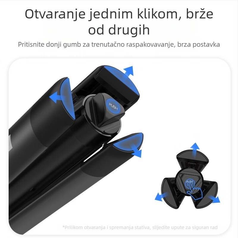 Prijenosni foto-stativ s rolnim sustavom za mobitel — aluminijska zlitina, nosivost 2–5 kg, pločica brzog otpuštanja, bez PTZ